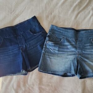 Rock & Republic Dark Blue and Light Blue Denim Jean Shorts